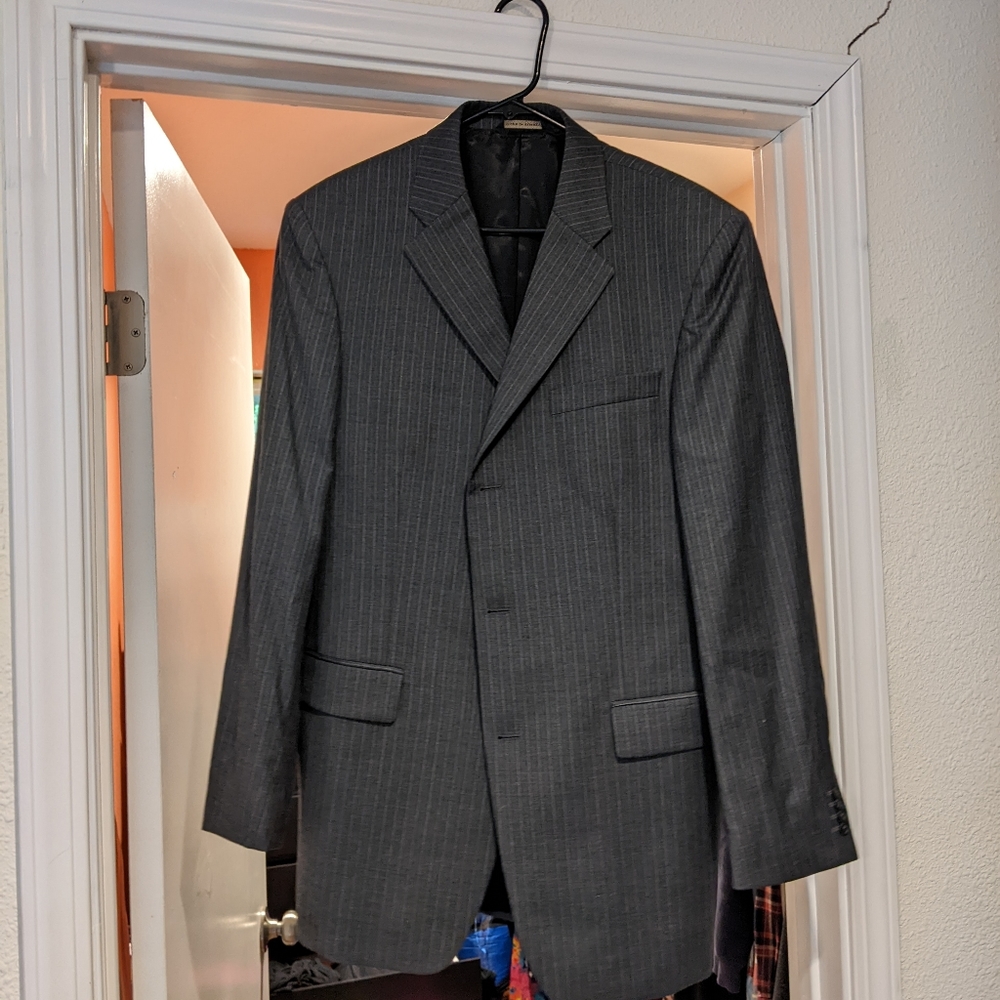 Banana Republic modern fit grey pinstripe sport coat